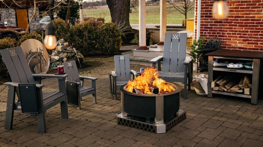 Breeo 46" Smokeless Fire Pit for Awesome Backyard Gatherings and Cozy Evenings