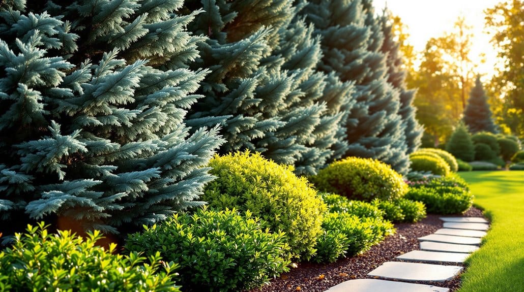 evergreens provide year round interest