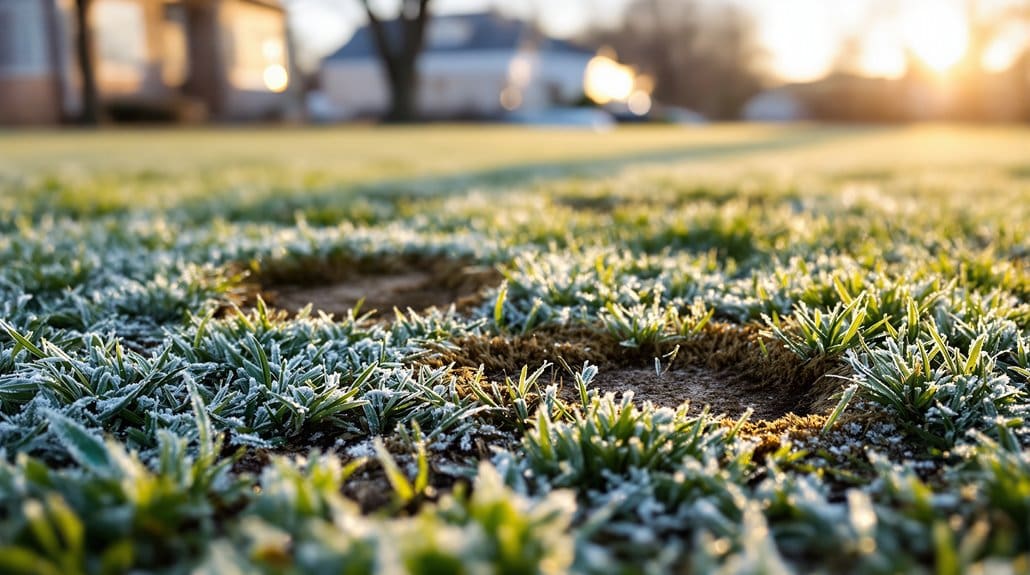 frozen urine damages grass