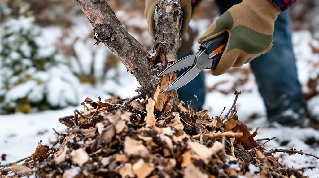 remove dead crossed crowded branches