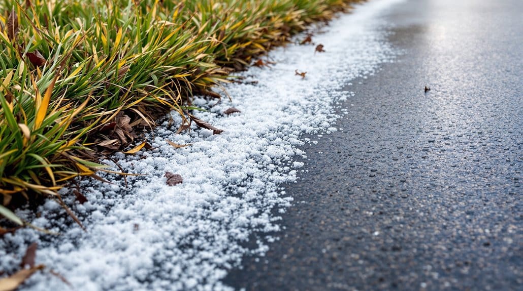 salt runoff damages lawn edges