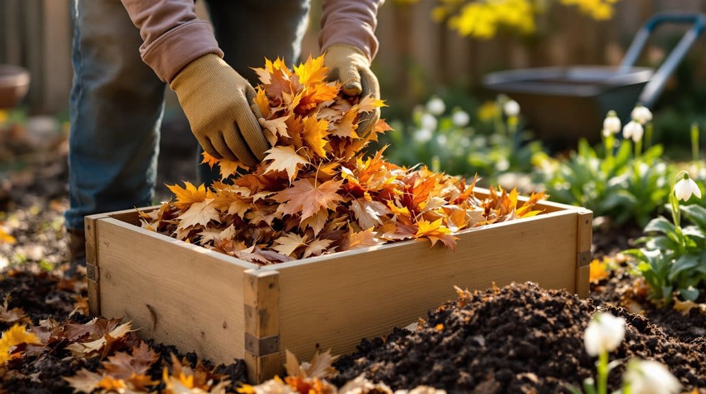 turn shredded leaves into compost