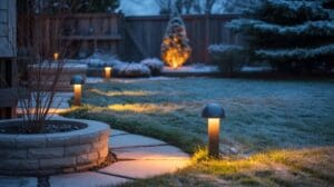 winter yard lighting design