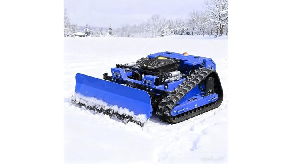 remote controlled mower with plow